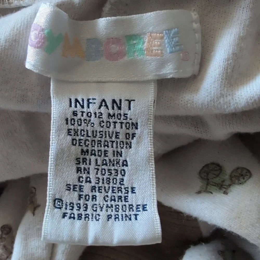 Vintage Gymboree rainbow Tag Infant cream all over print jogger‎ Pants